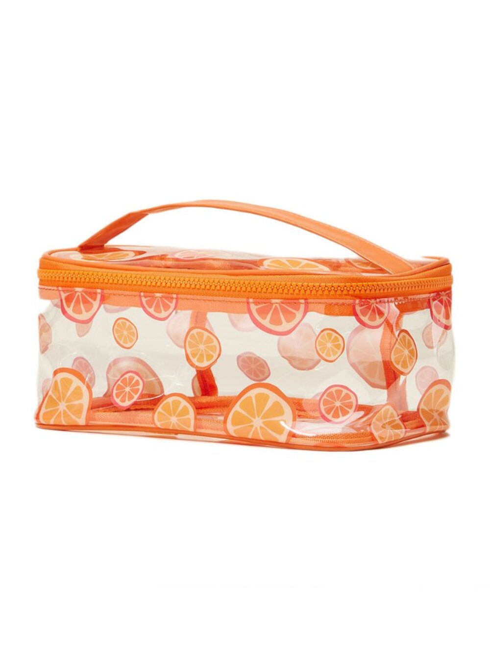 Tigerstars Orange Pattern Transparent Cosmetic Pouch Bag